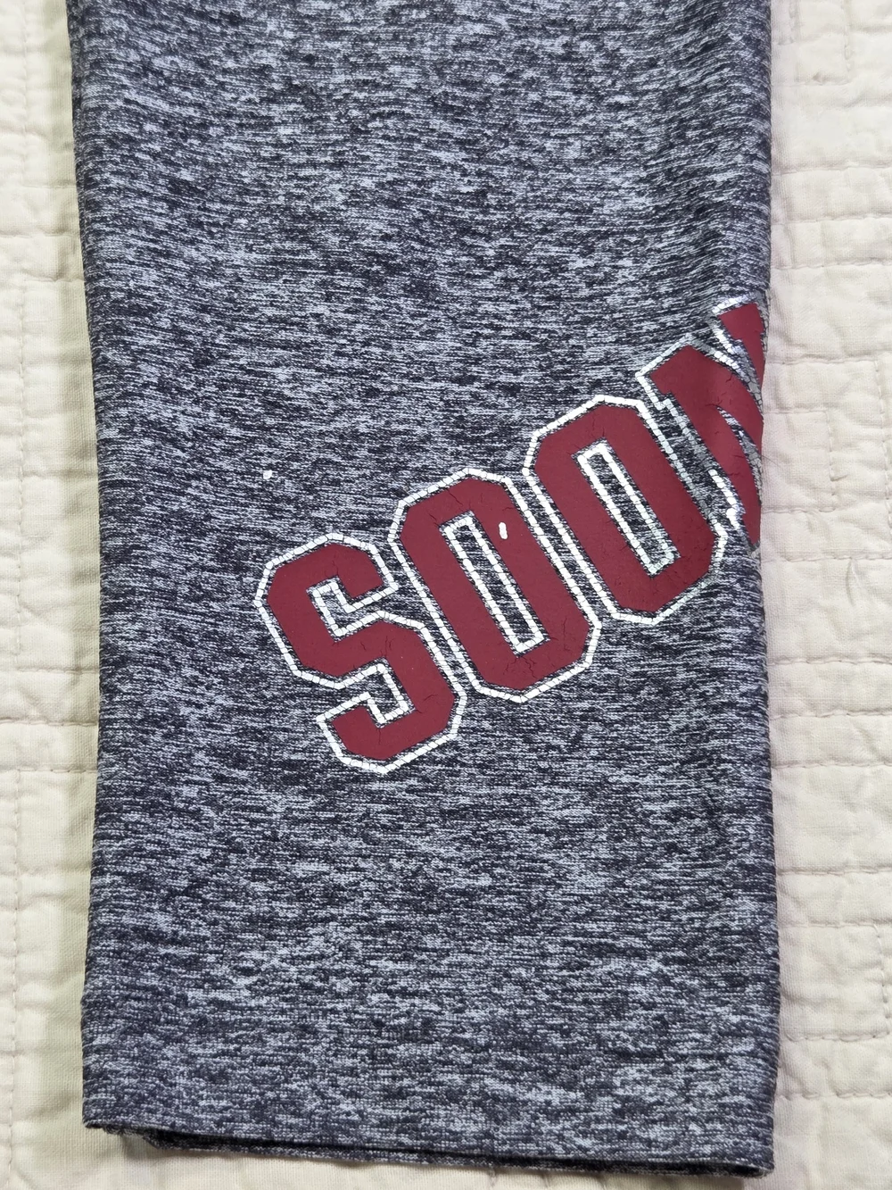 PINK Victorias Secret University of Oklahoma Sooners Leggings Heather Gray Small - Picture 8 of 12